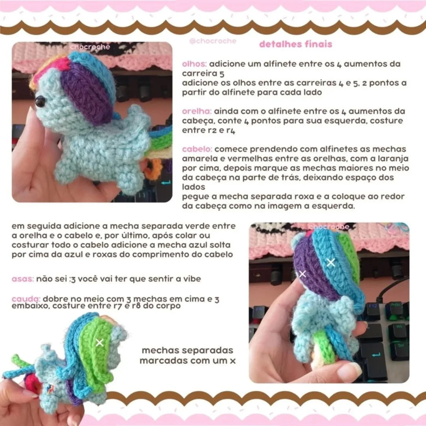 Gráficos gratuitos de amigurumi My Little Pony
