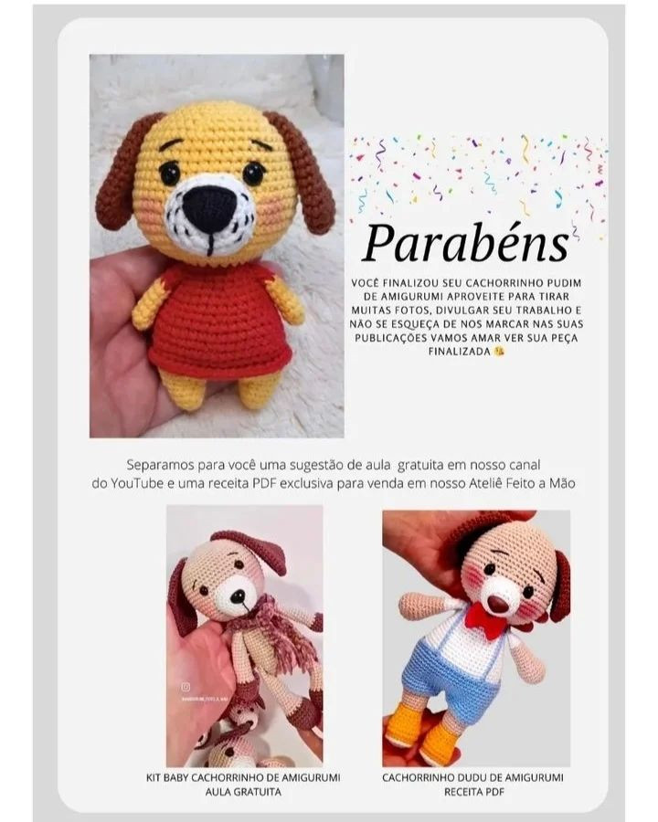 Grátis: Amigurumi Cachorrinho Pudim