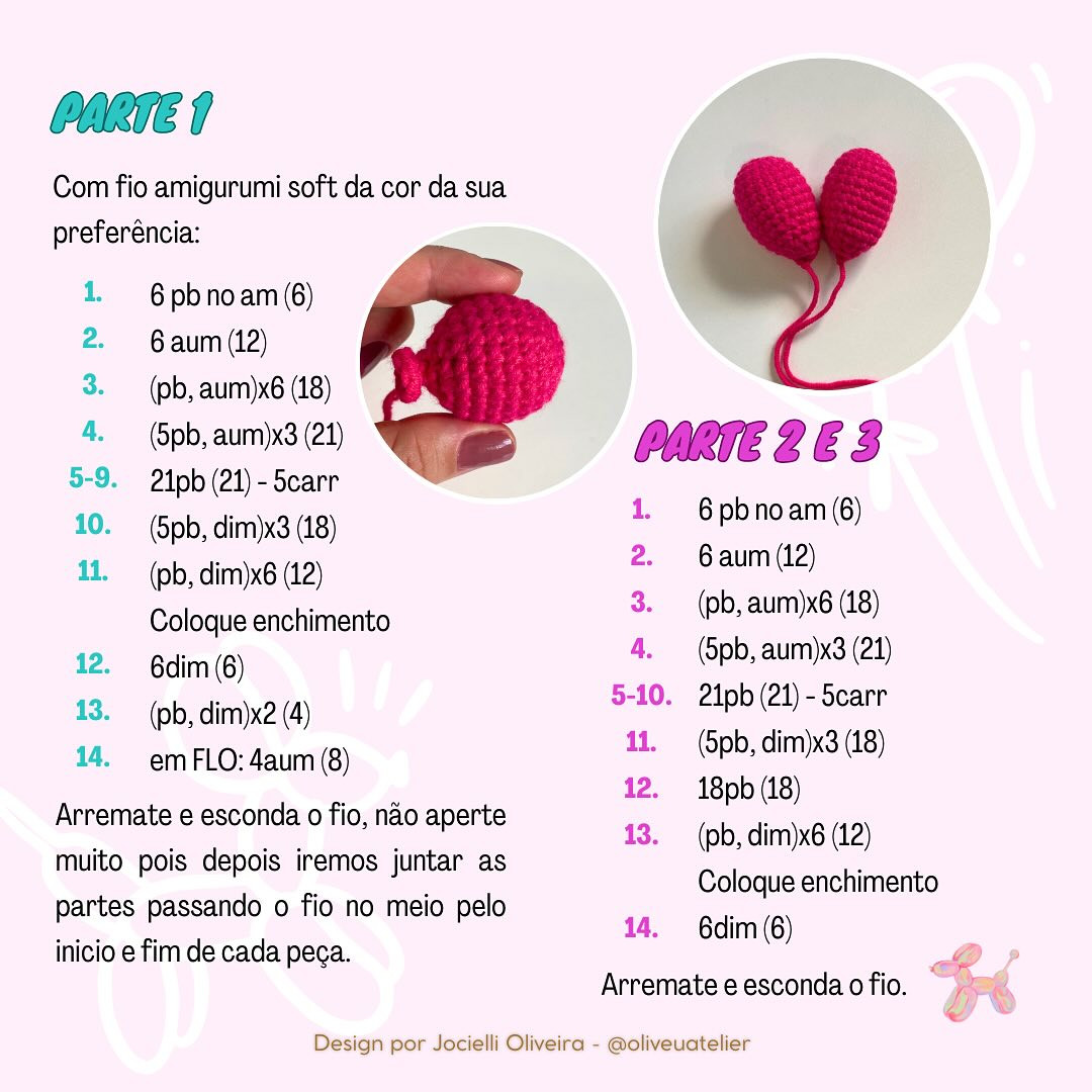 Grátis: Amigurumi Cachorro Balão