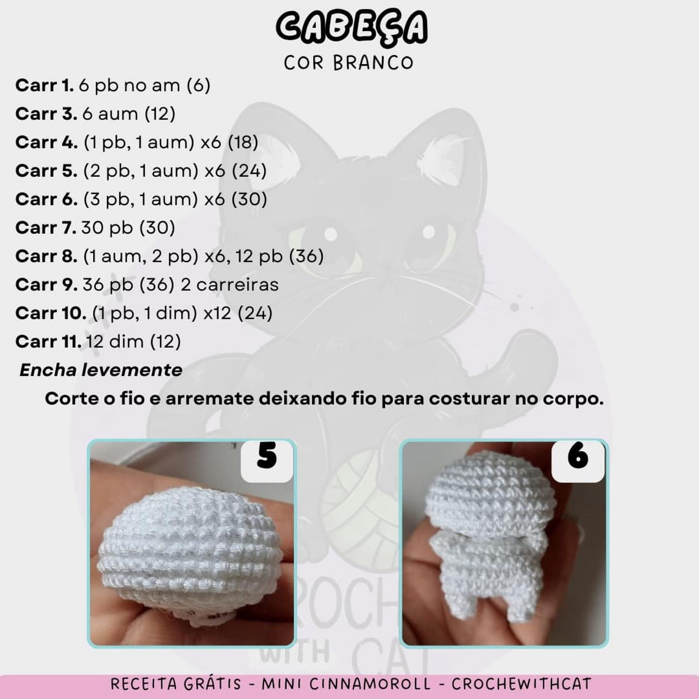 Grátis: Amigurumi Cinnamoroll em crochê
