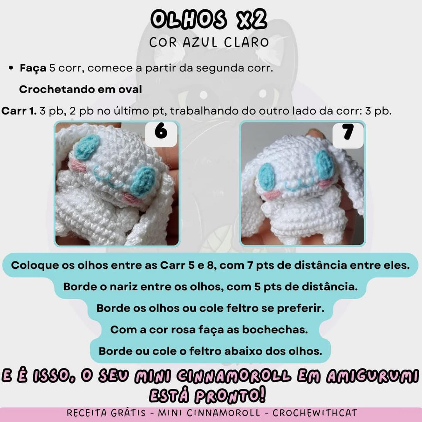 Grátis: Amigurumi Cinnamoroll em crochê