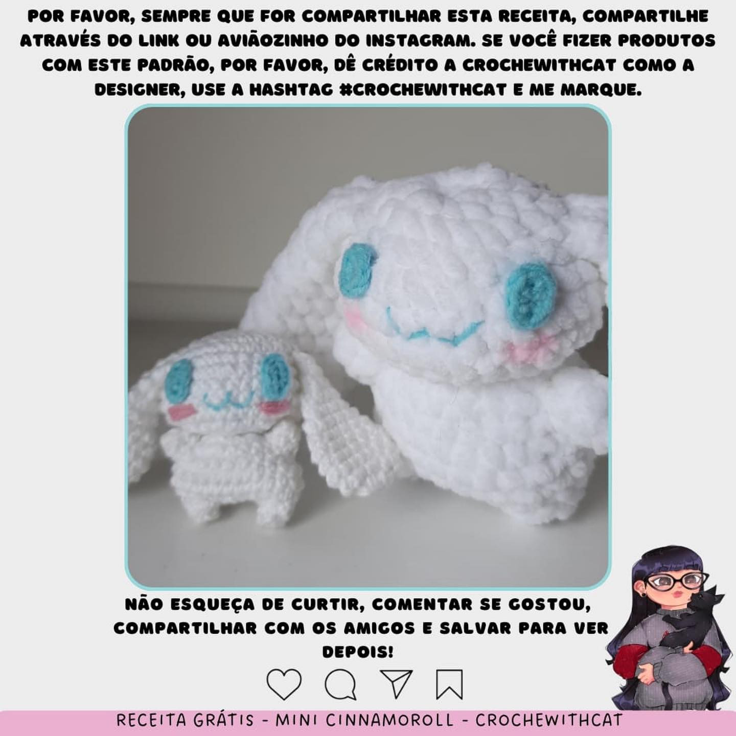 Grátis: Amigurumi Cinnamoroll em crochê