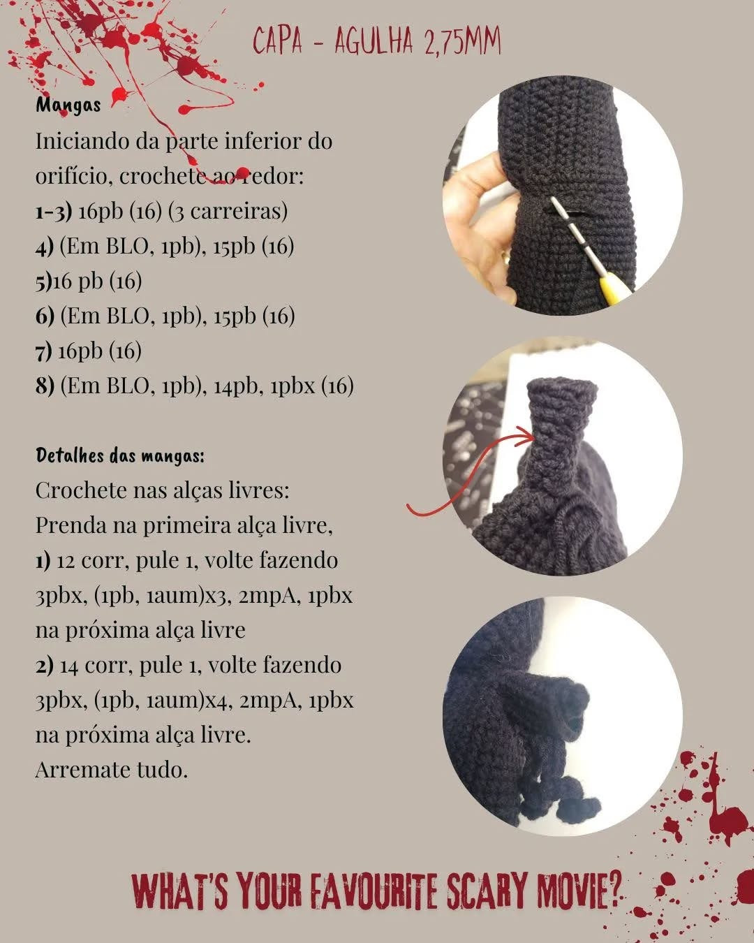 Grátis: Amigurumi Ghostface, tutorial passo a passo