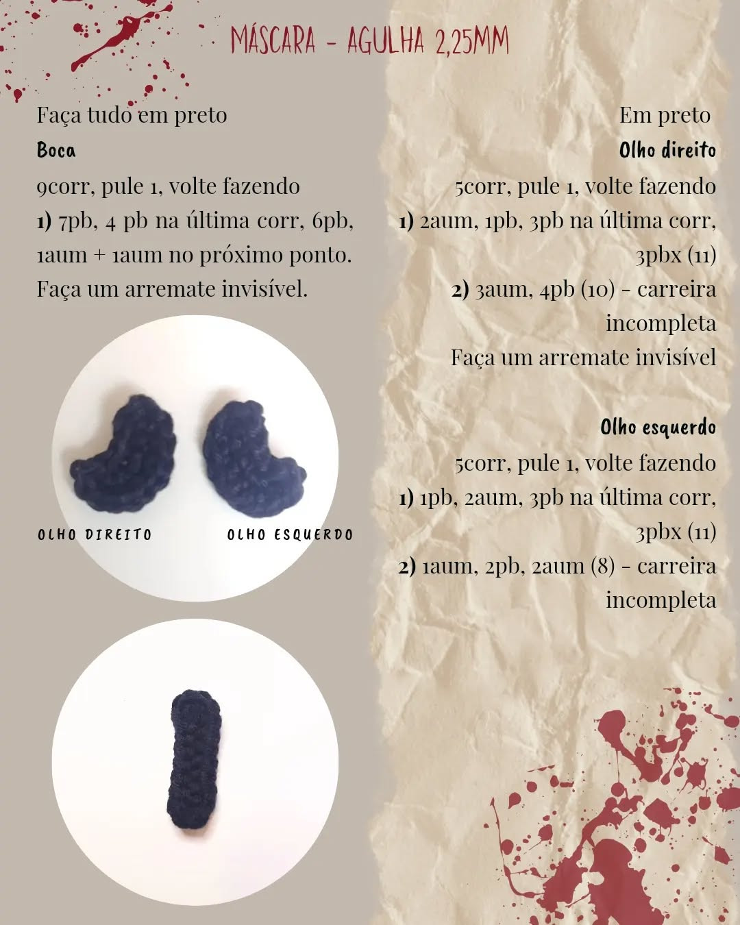 Grátis: Amigurumi Ghostface, tutorial passo a passo