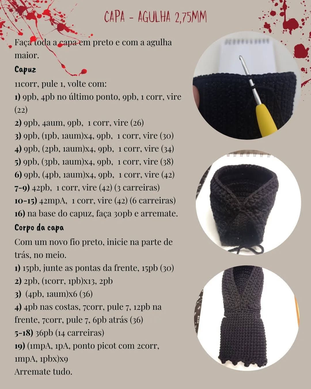 Grátis: Amigurumi Ghostface, tutorial passo a passo