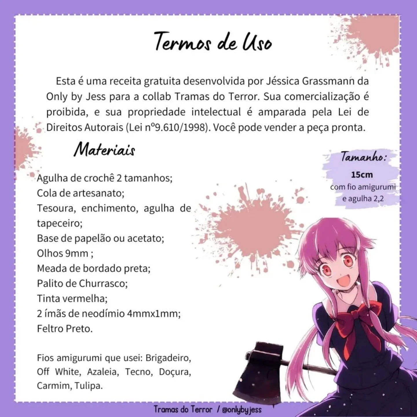Grátis: Amigurumi Yuno Gasai de Mirai Nikki
