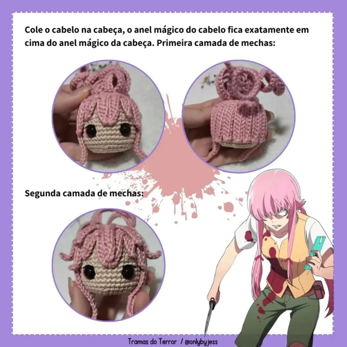 Grátis: Amigurumi Yuno Gasai de Mirai Nikki