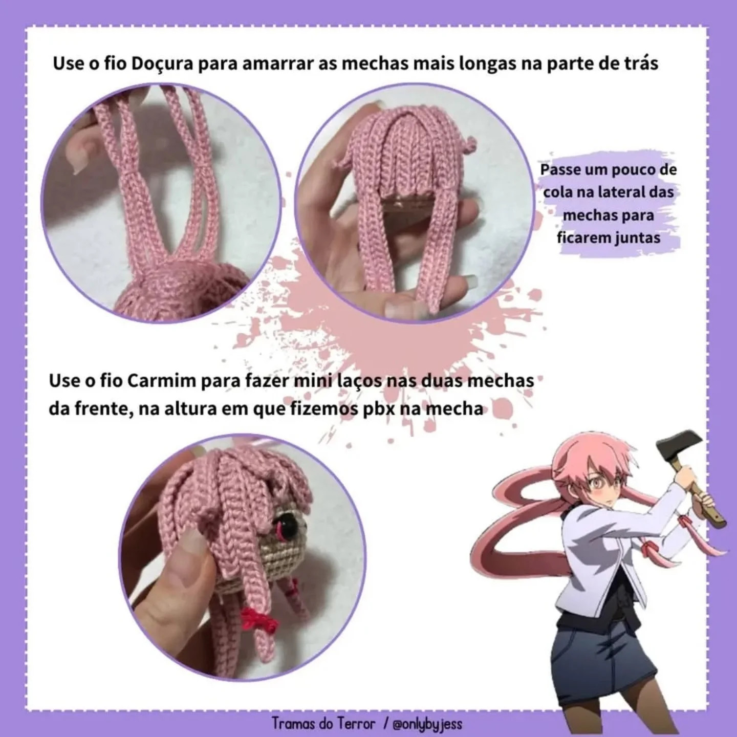 Grátis: Amigurumi Yuno Gasai de Mirai Nikki