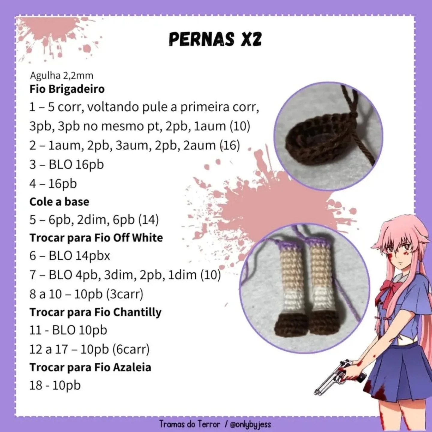 Grátis: Amigurumi Yuno Gasai de Mirai Nikki