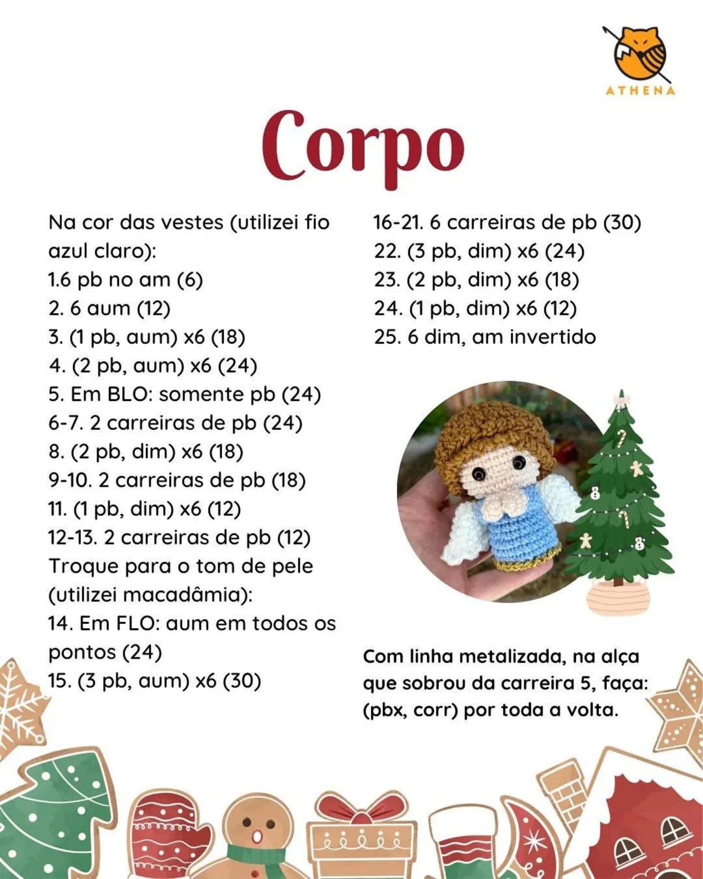 Grátis: Anjo de Natal em crochê para o Advento