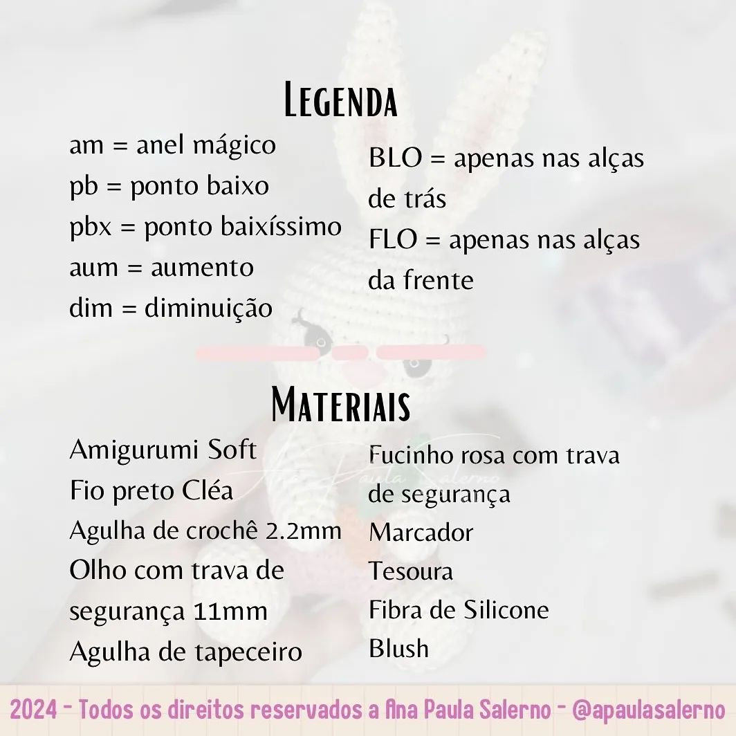 Grátis: Crochê Coelho Lulu - Passo a Passo