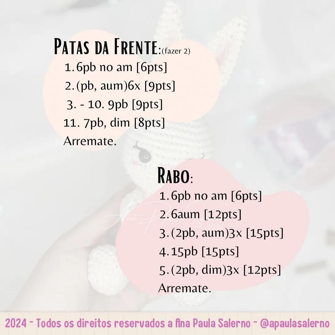 Grátis: Crochê Coelho Lulu - Passo a Passo