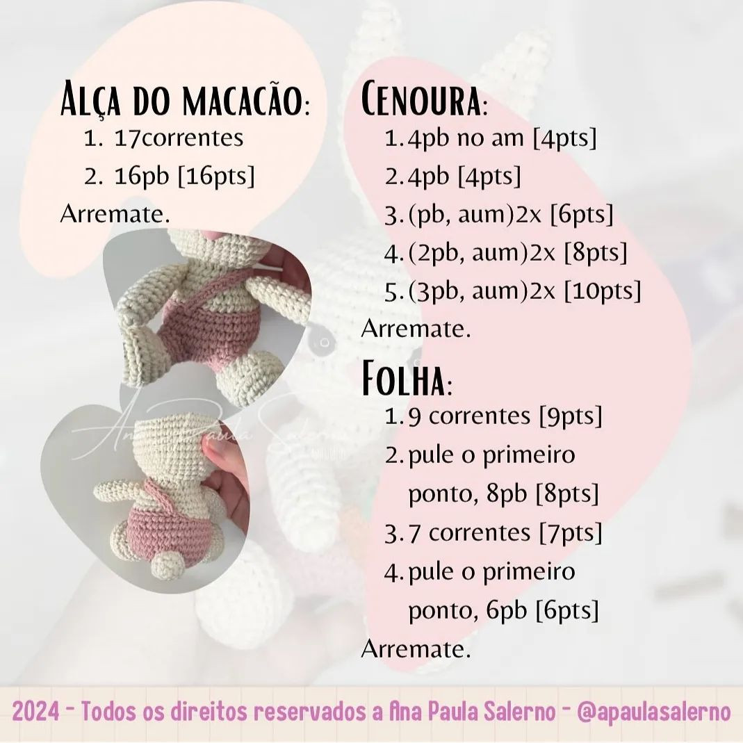 Grátis: Crochê Coelho Lulu - Passo a Passo