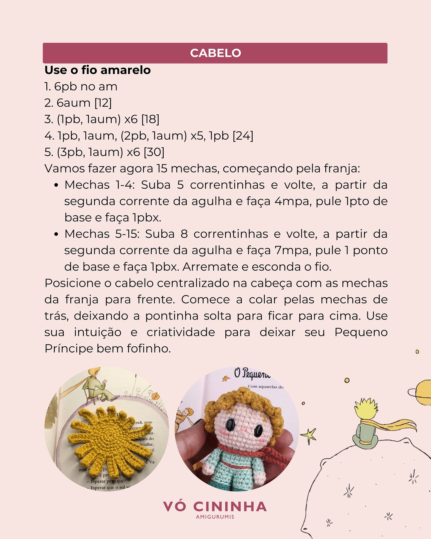 Grátis: Gráfico Amigurumi do Pequeno Príncipe