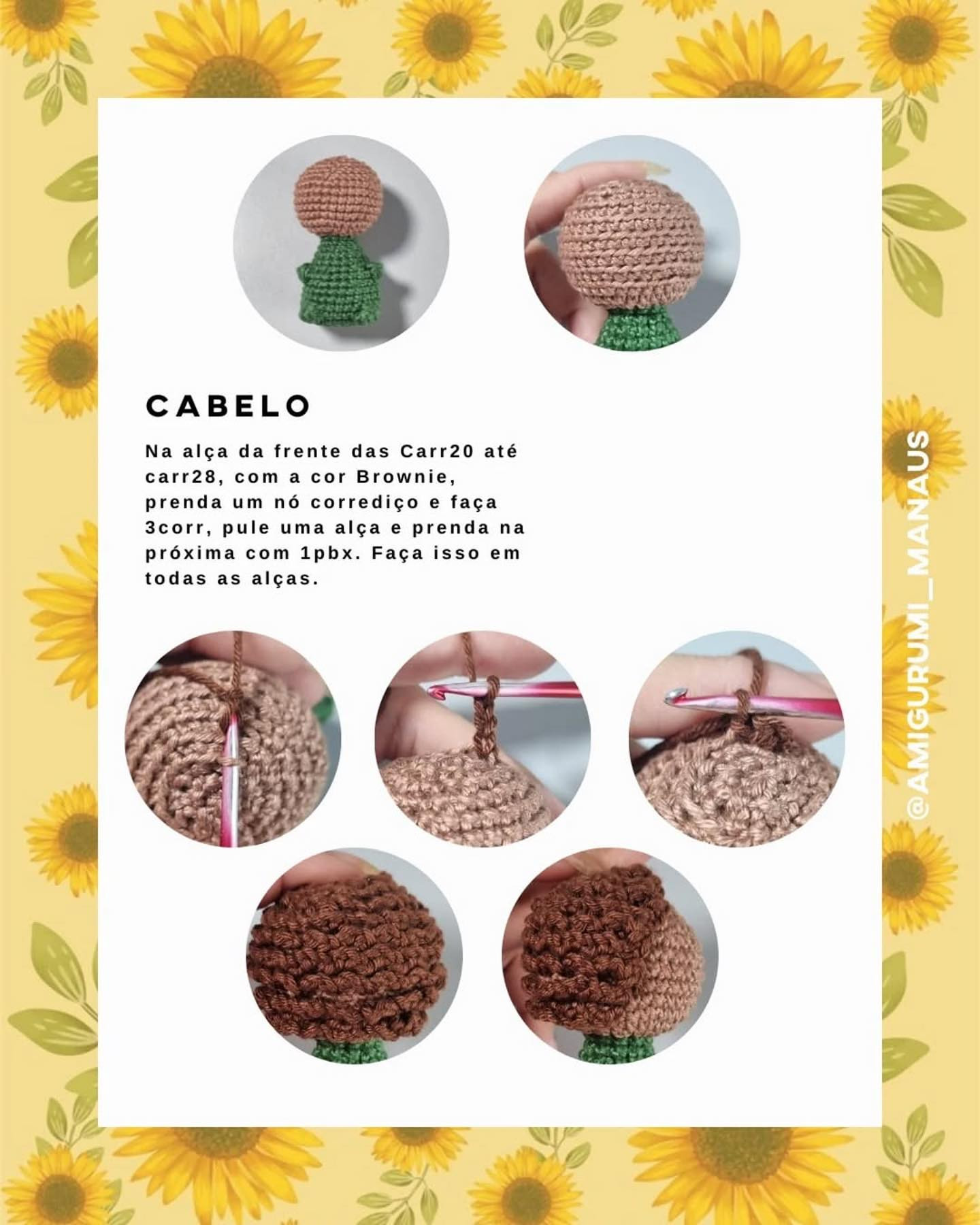 Grátis:  Gráfico de Amigurumi Bebê Girassol