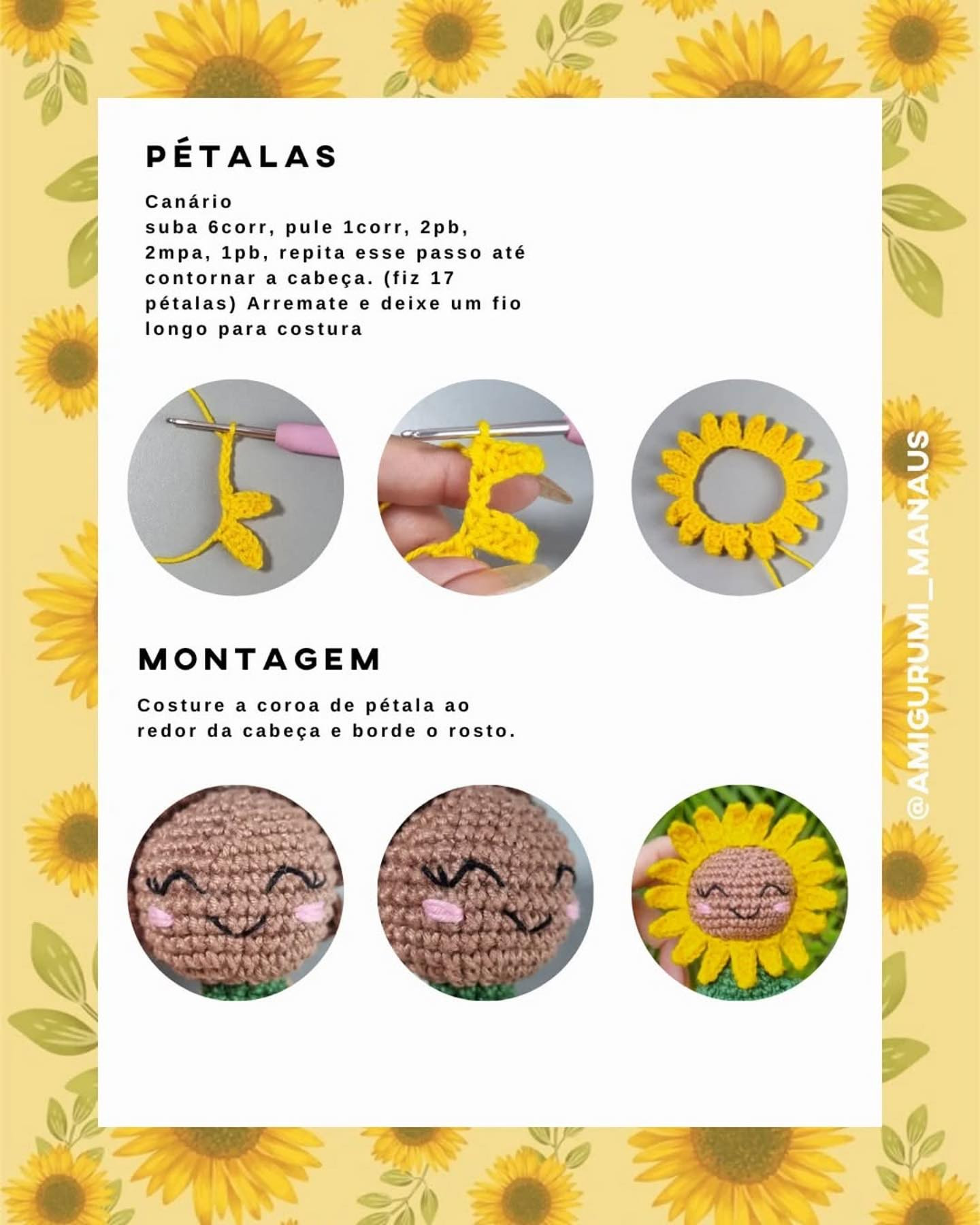 Grátis:  Gráfico de Amigurumi Bebê Girassol