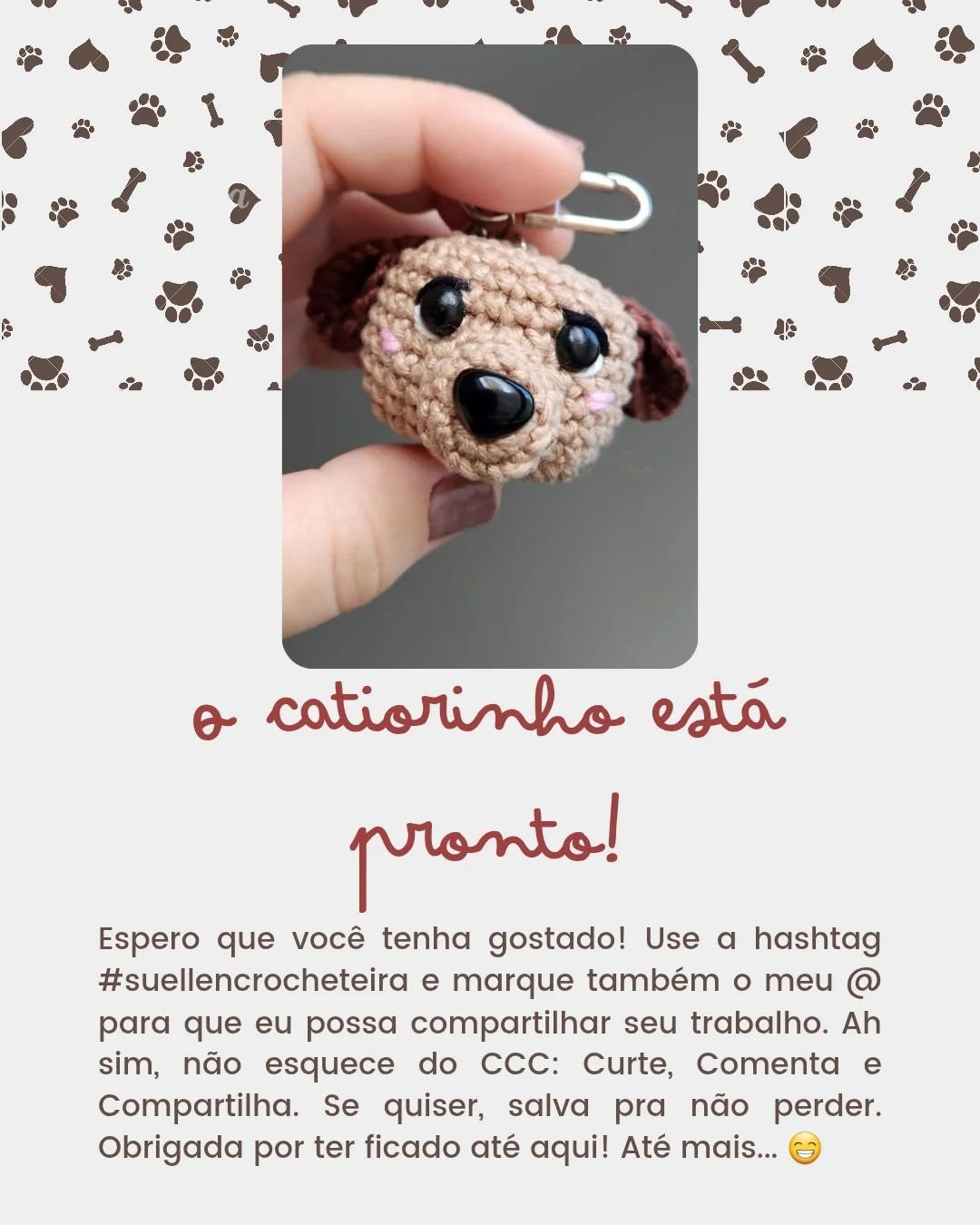Grátis:  Gráfico de amigurumi chaveiro cachorrinho