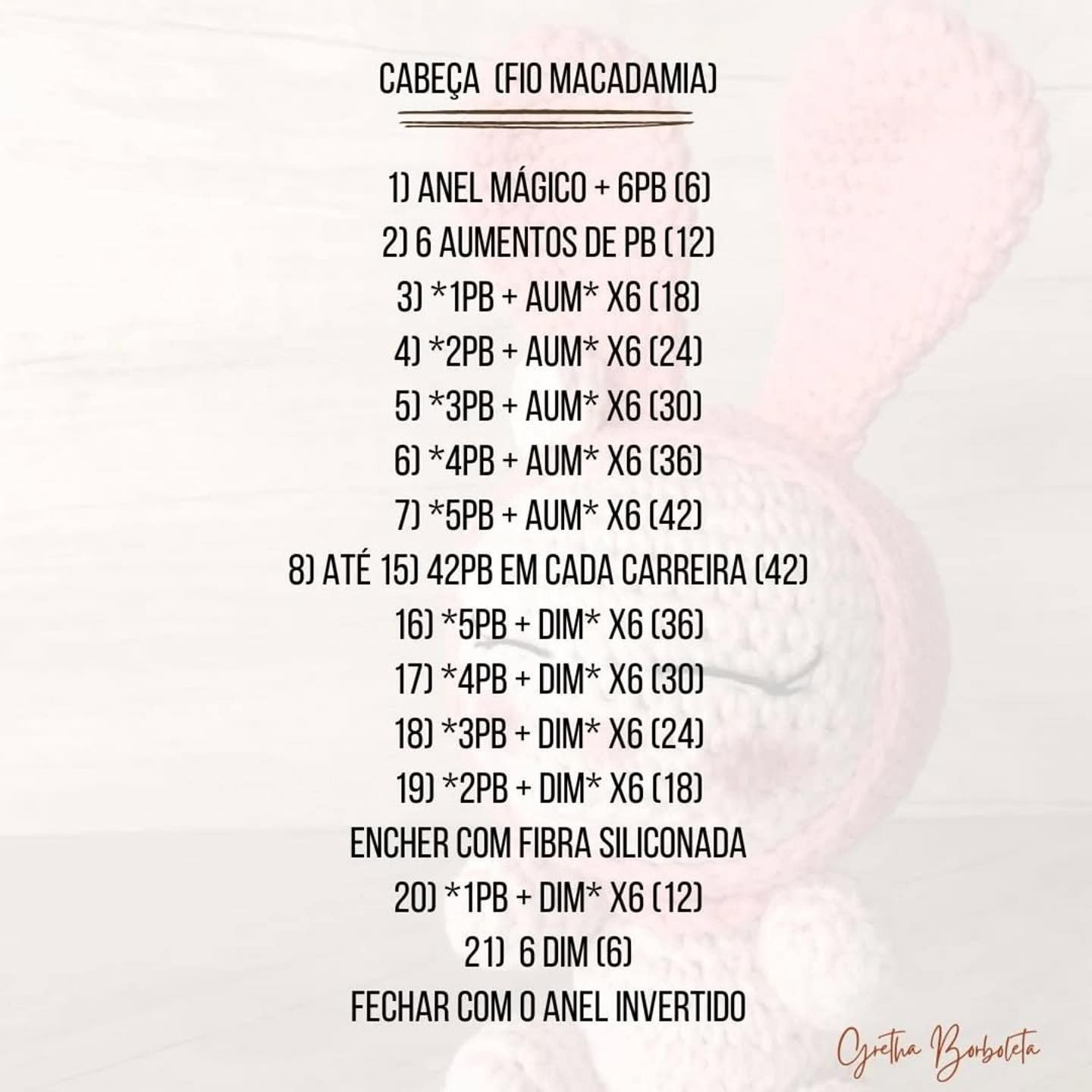 Grátis:  Gráfico de amigurumi coelhinho My Melody