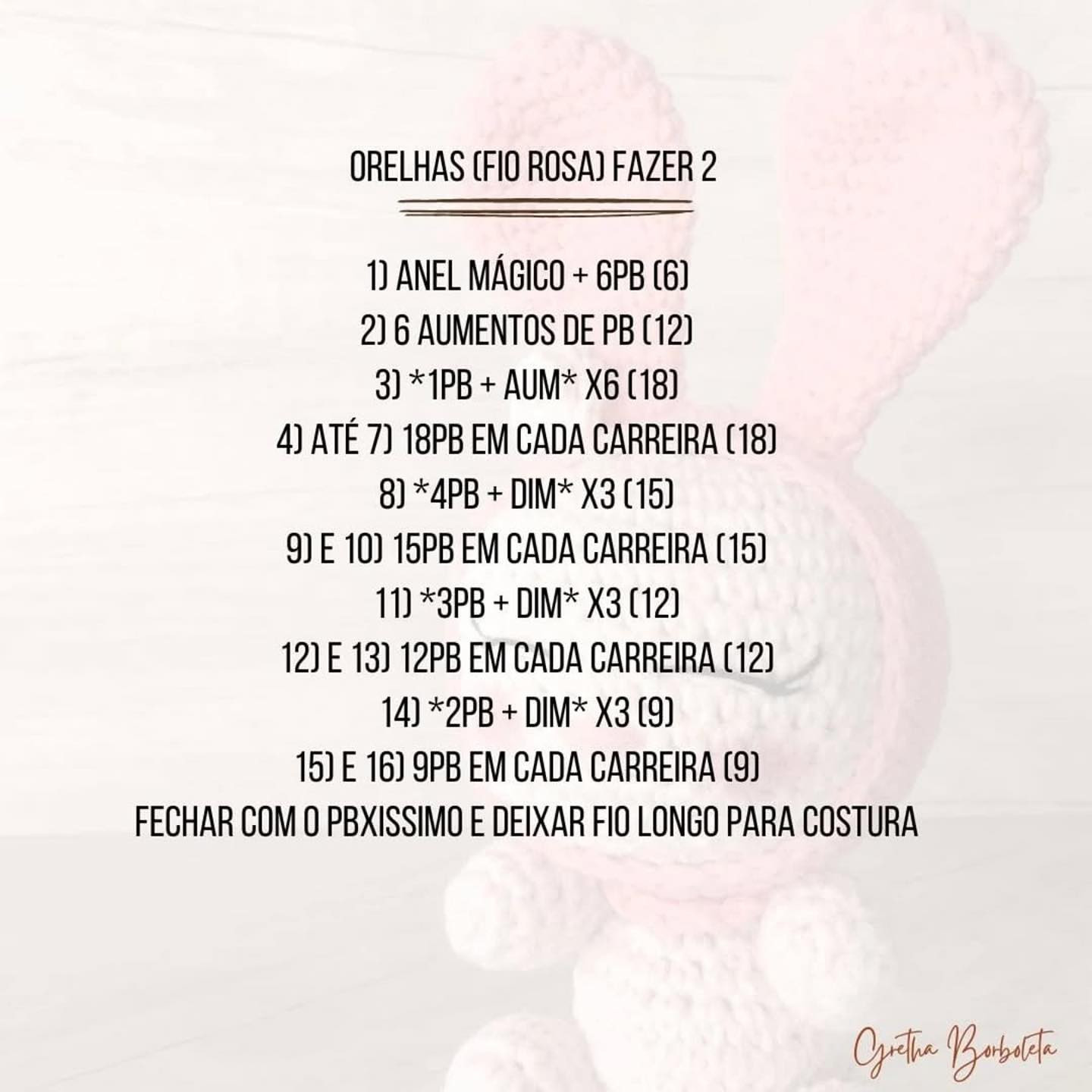 Grátis:  Gráfico de amigurumi coelhinho My Melody