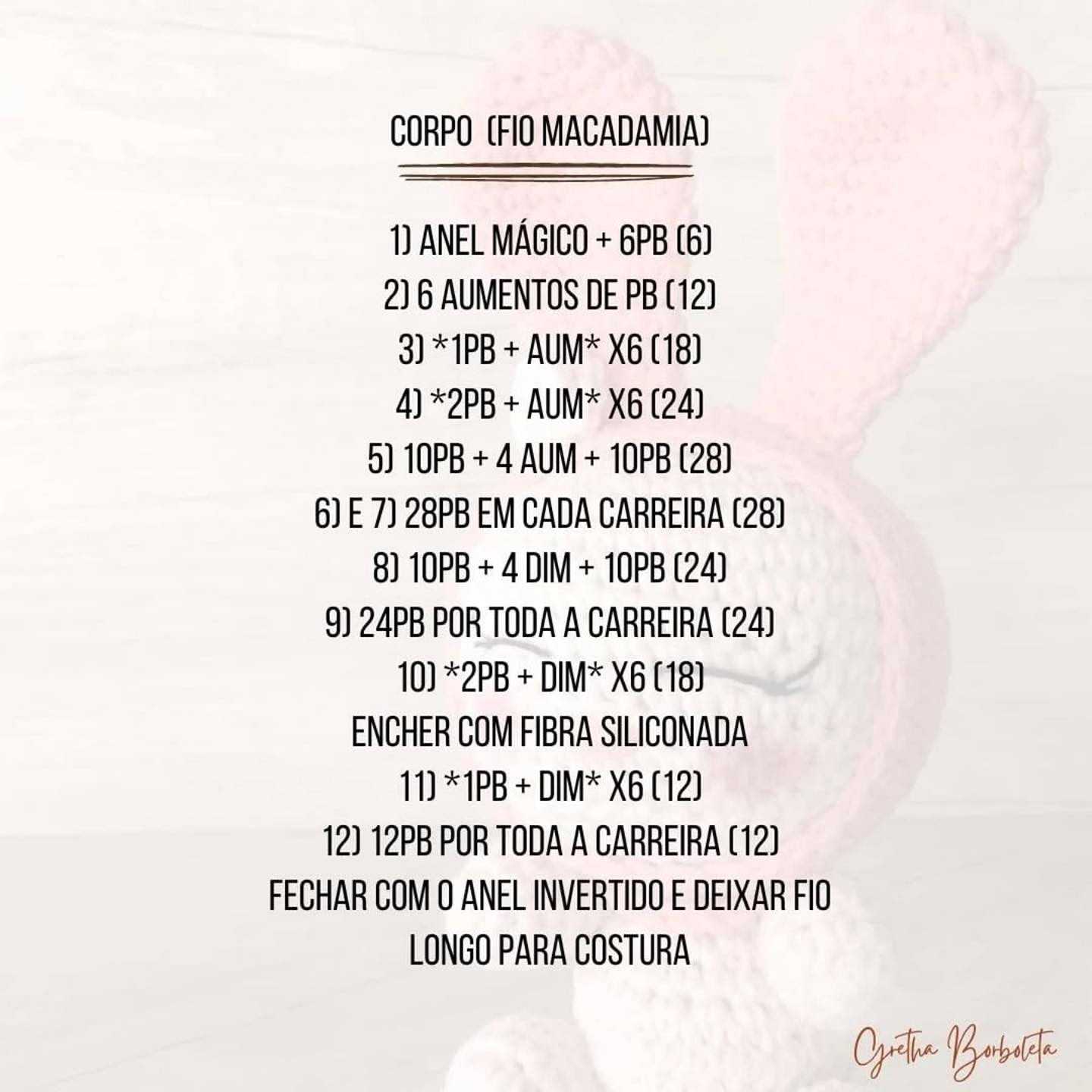 Grátis:  Gráfico de amigurumi coelhinho My Melody