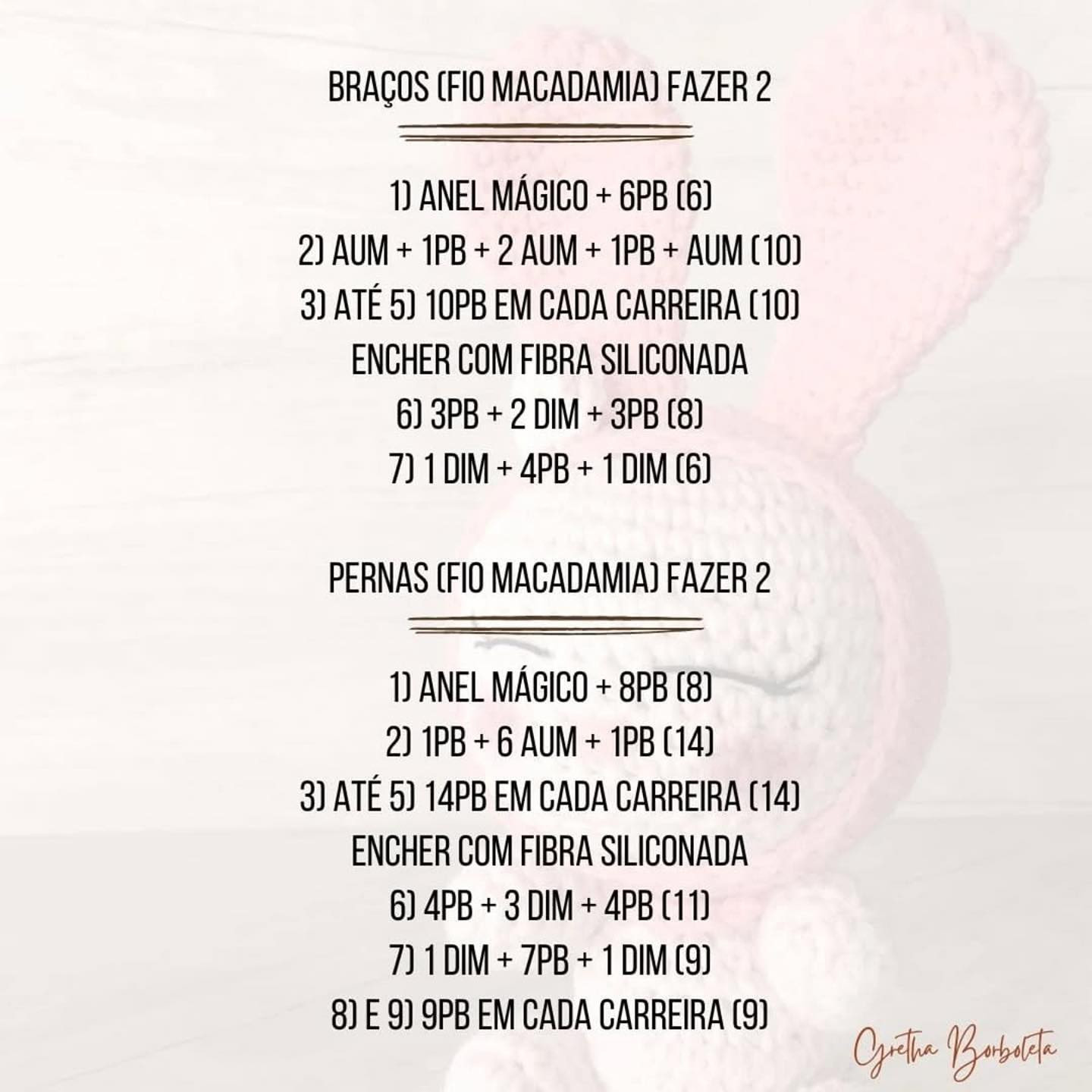 Grátis:  Gráfico de amigurumi coelhinho My Melody