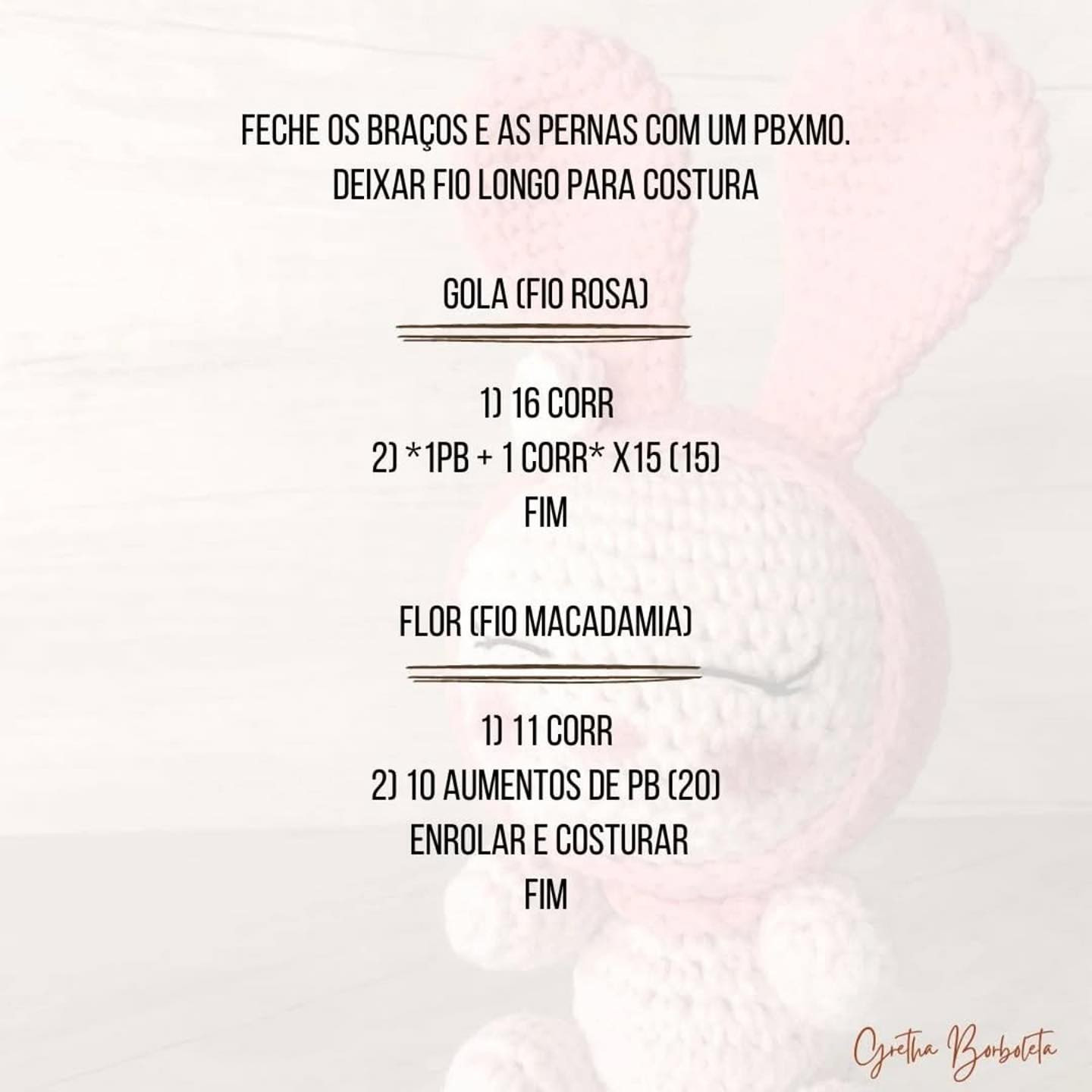 Grátis:  Gráfico de amigurumi coelhinho My Melody