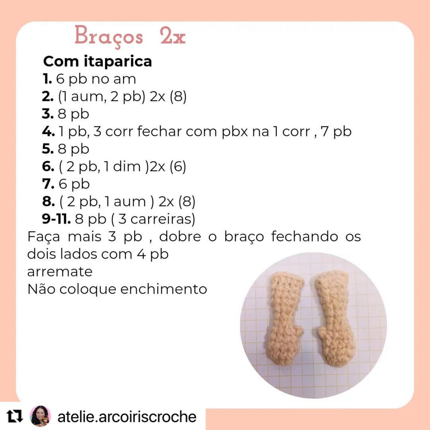 Grátis: Gráfico de amigurumi da boneca Elisa