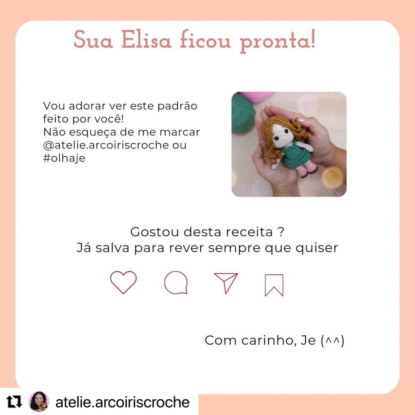 Grátis: Gráfico de amigurumi da boneca Elisa