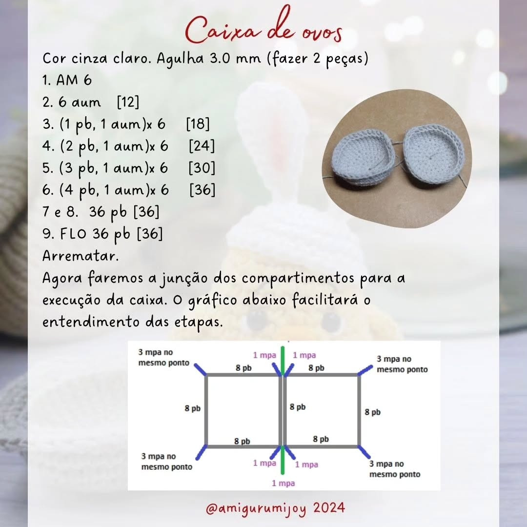 Grátis:  Gráfico de amigurumi de pintinho na casca de ovo de páscoa.
