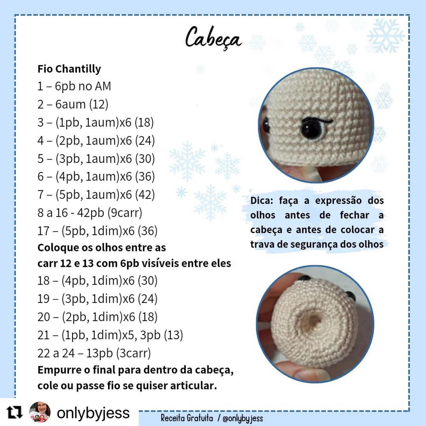 Grátis: Gráfico de amigurumi Yukiko