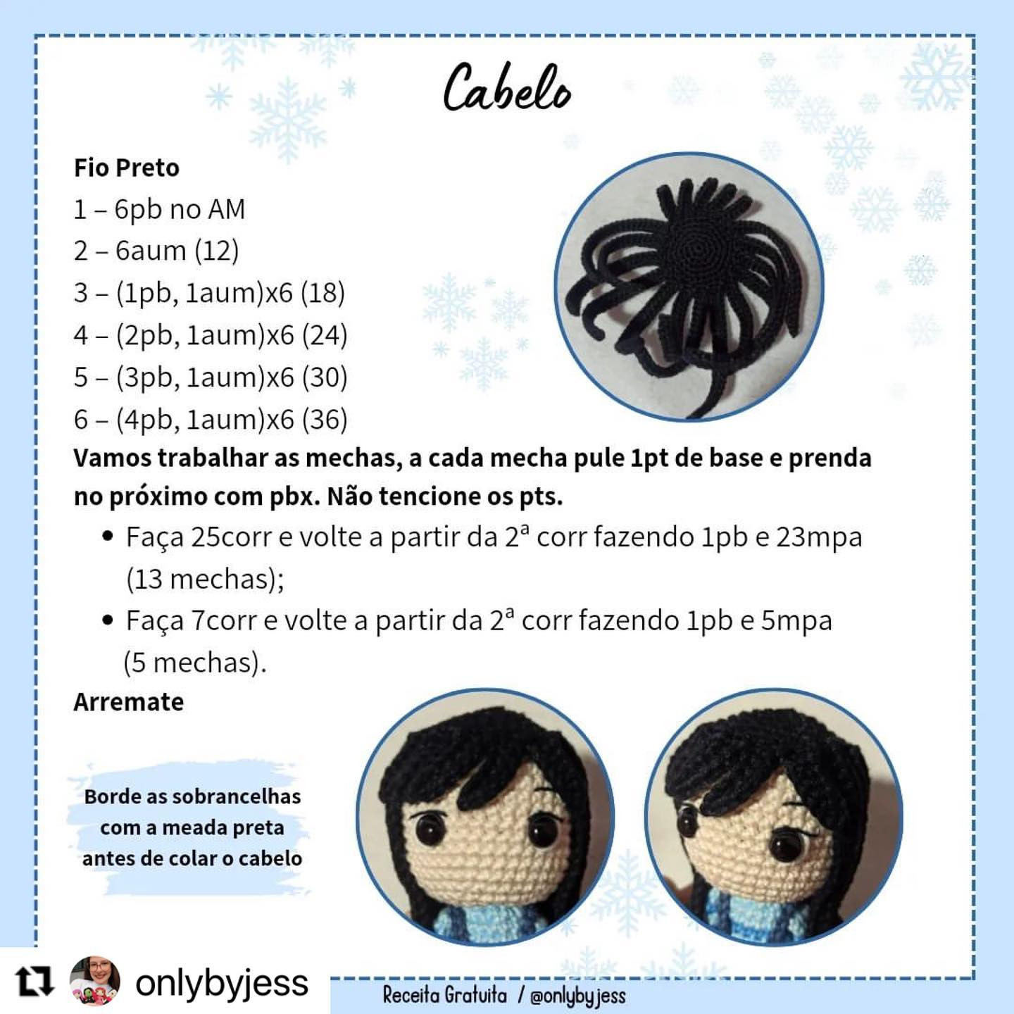 Grátis: Gráfico de amigurumi Yukiko