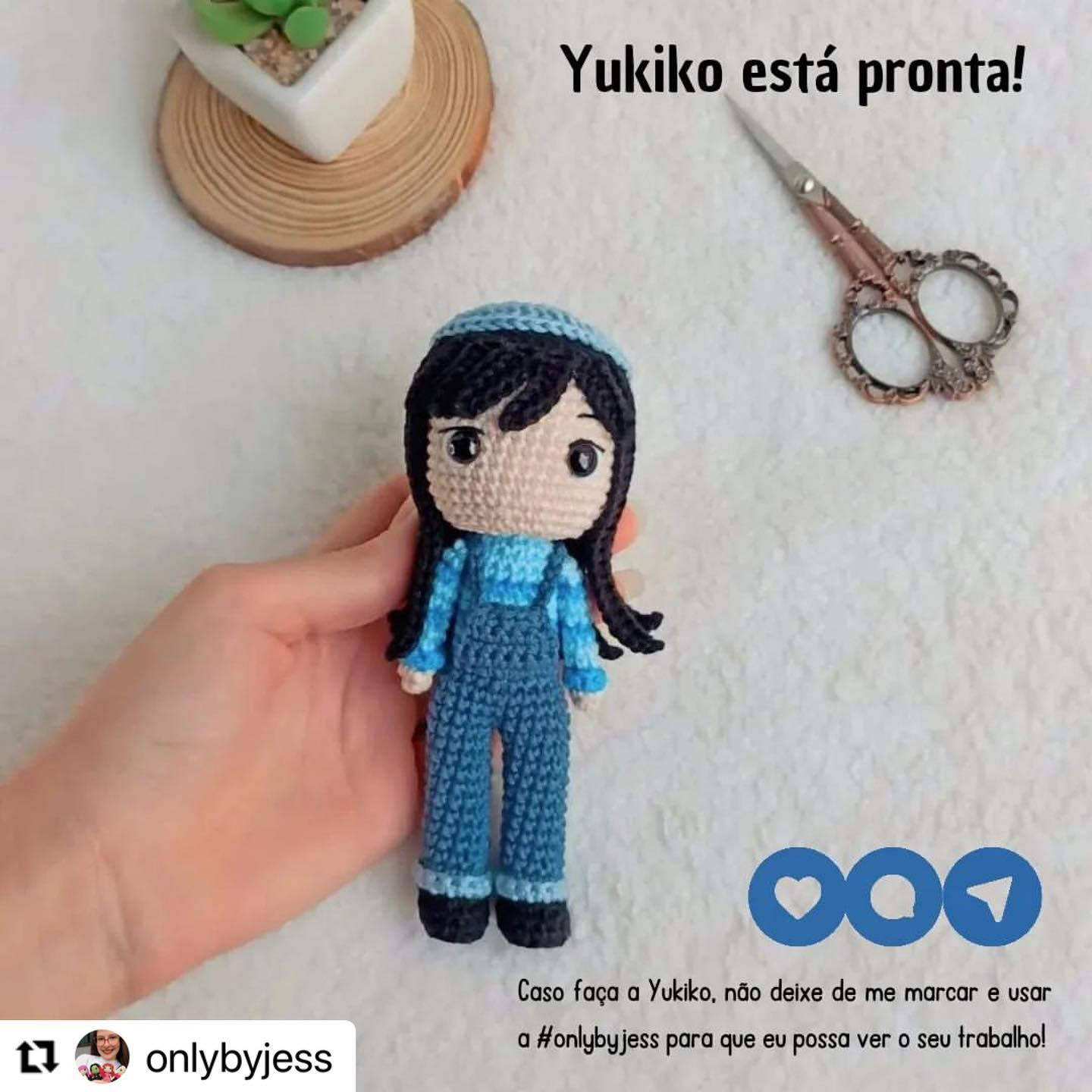 Grátis: Gráfico de amigurumi Yukiko
