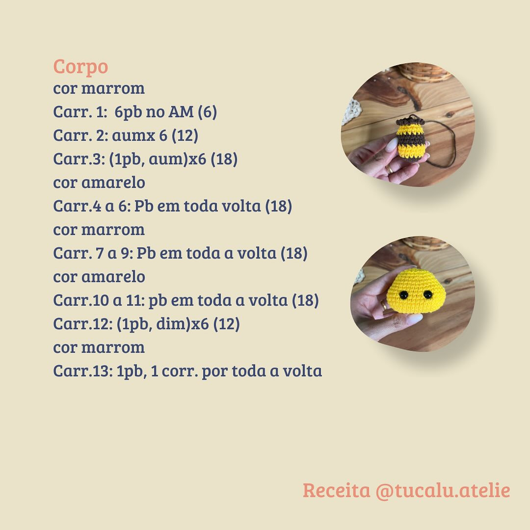 Grátis: Gráfico de crochê da abelhinha Alisson