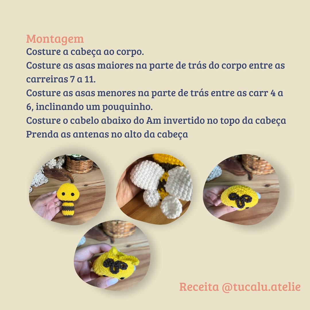 Grátis: Gráfico de crochê da abelhinha Alisson