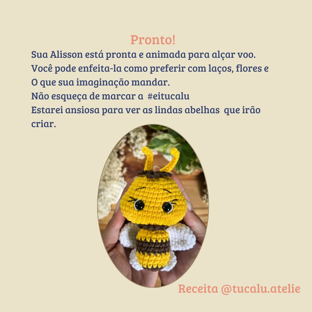 Grátis: Gráfico de crochê da abelhinha Alisson