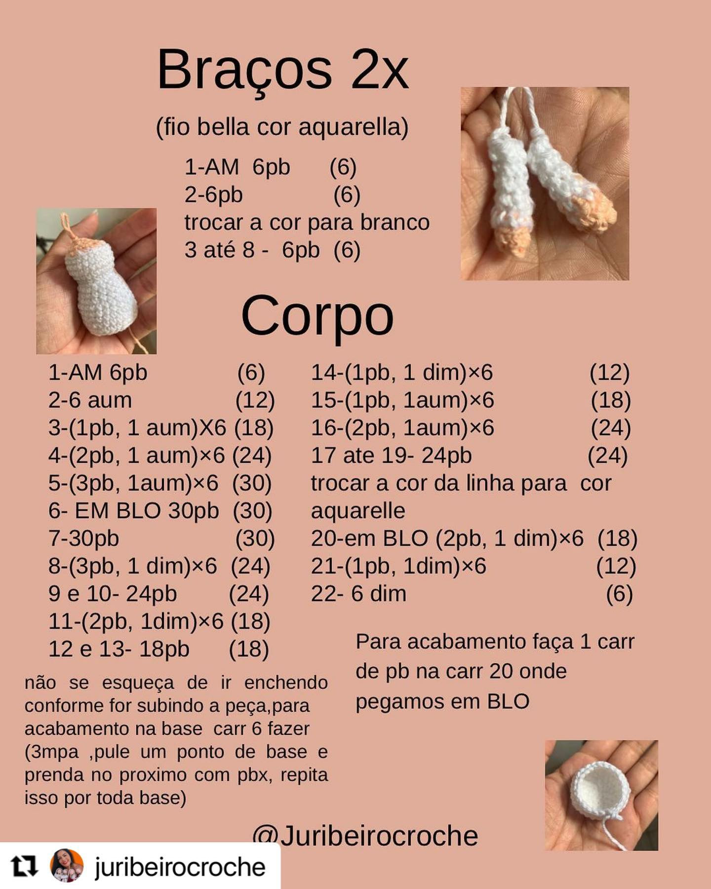 Grátis: Gráfico de crochê da Mini Santinha Nossa Senhora das Graças (9cm)
