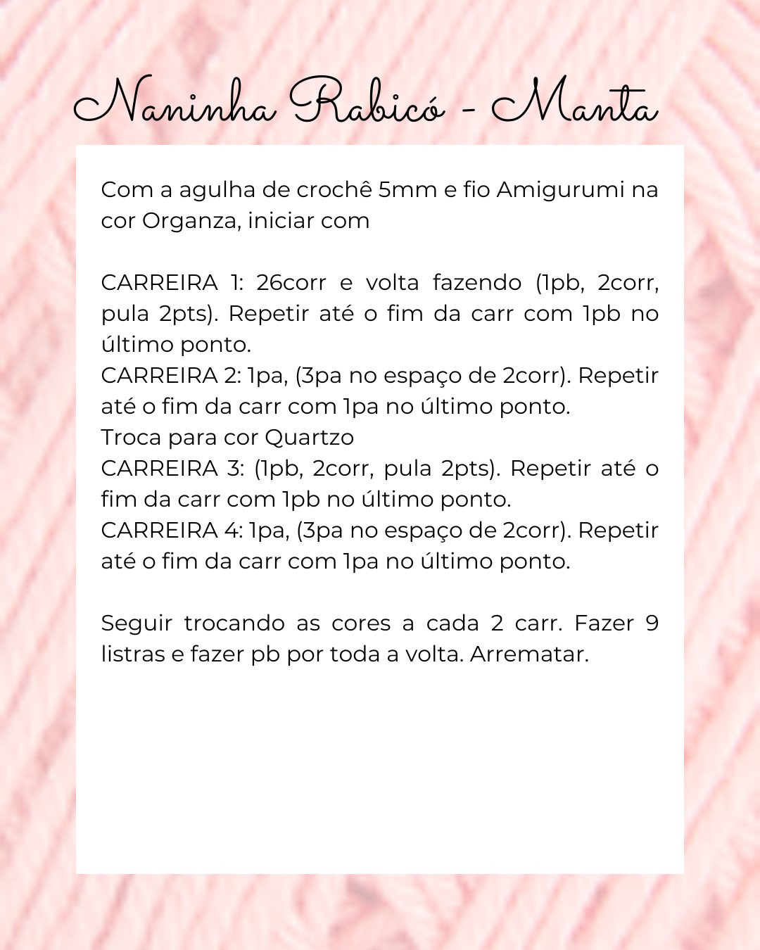 Grátis: Gráfico de crochê de mantinha porquinho.