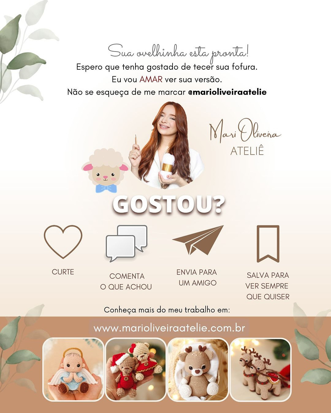 Grátis: Gráfico de crochê de ovelhinha para lembrancinhas