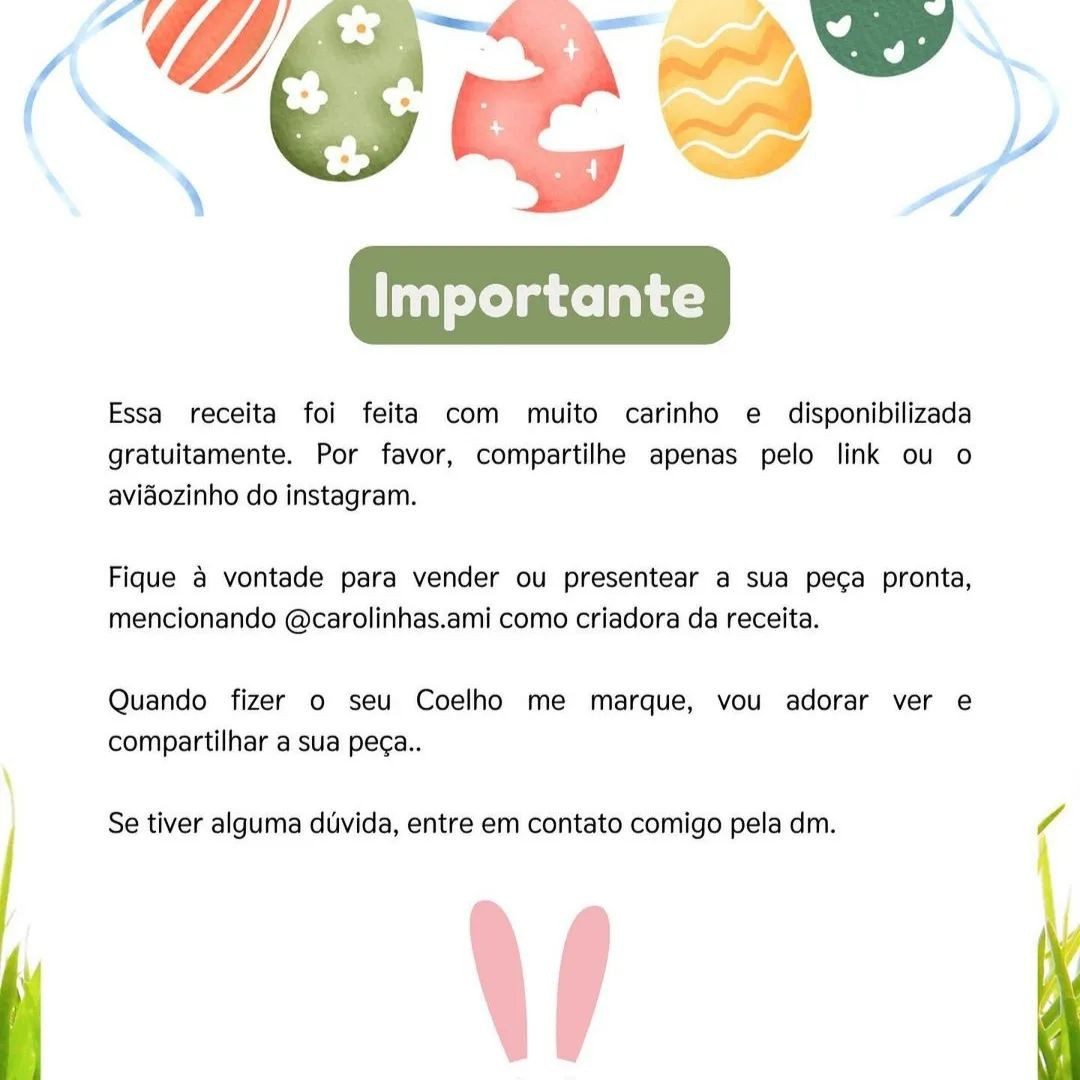 Grátis: Gráfico de crochê para coelhinho fofo