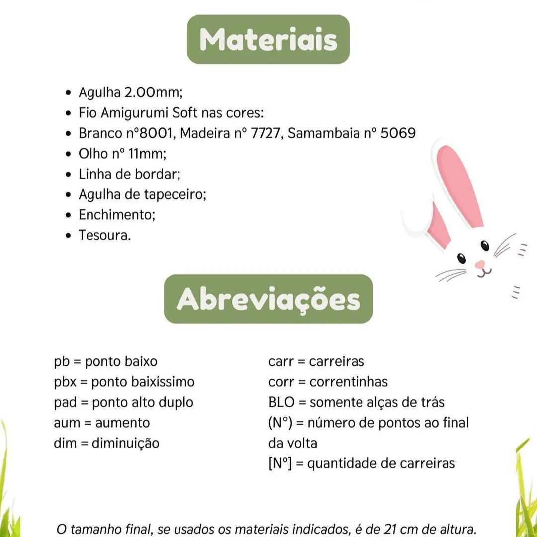 Grátis: Gráfico de crochê para coelhinho fofo