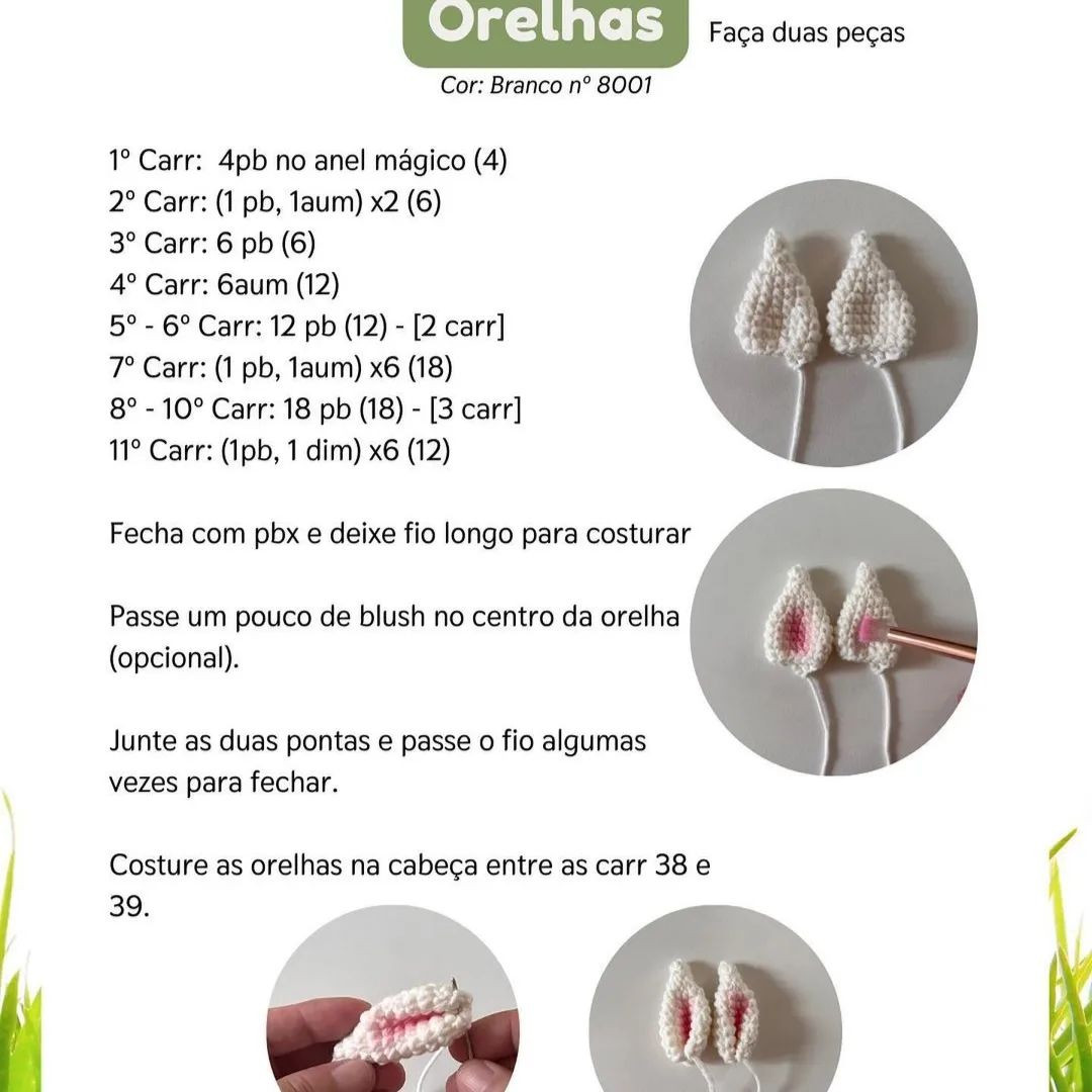 Grátis: Gráfico de crochê para coelhinho fofo