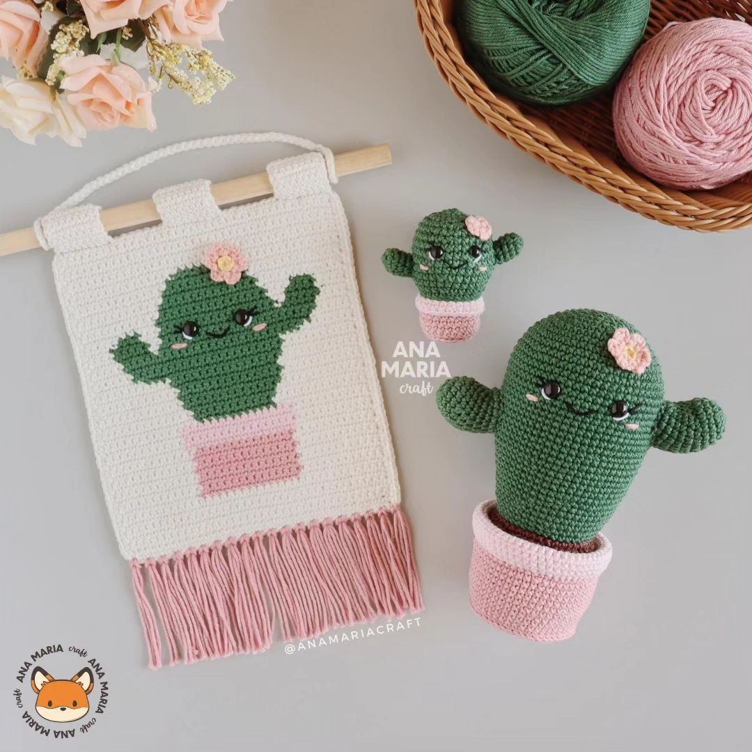 Grátis: Mini Cacto Amigurumi em Crochê