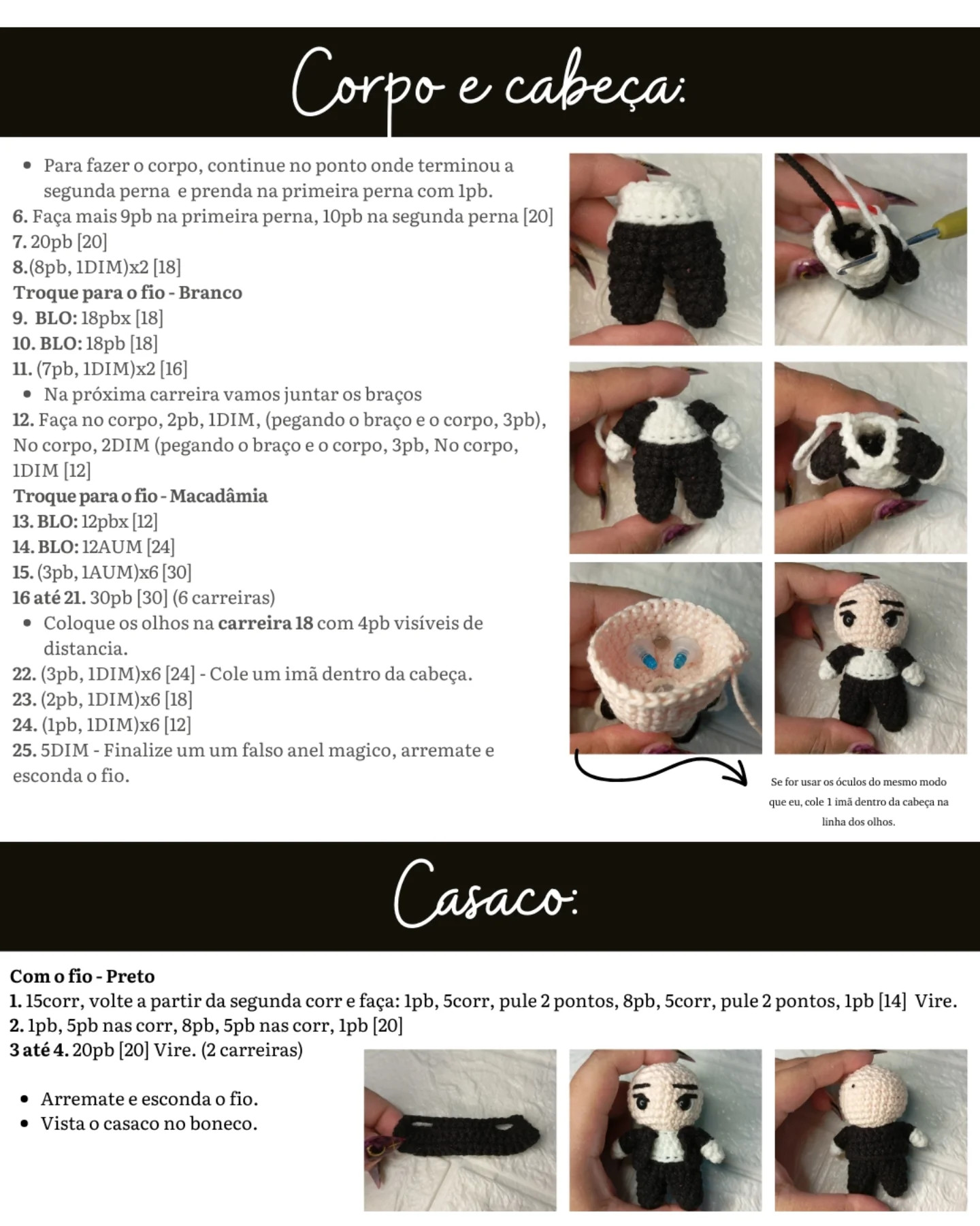 Grátis: Mini Smoking Crochê para Bebê - Passo a Passo