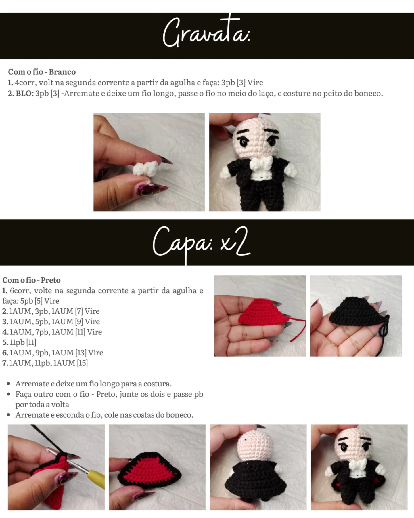 Grátis: Mini Smoking Crochê para Bebê - Passo a Passo
