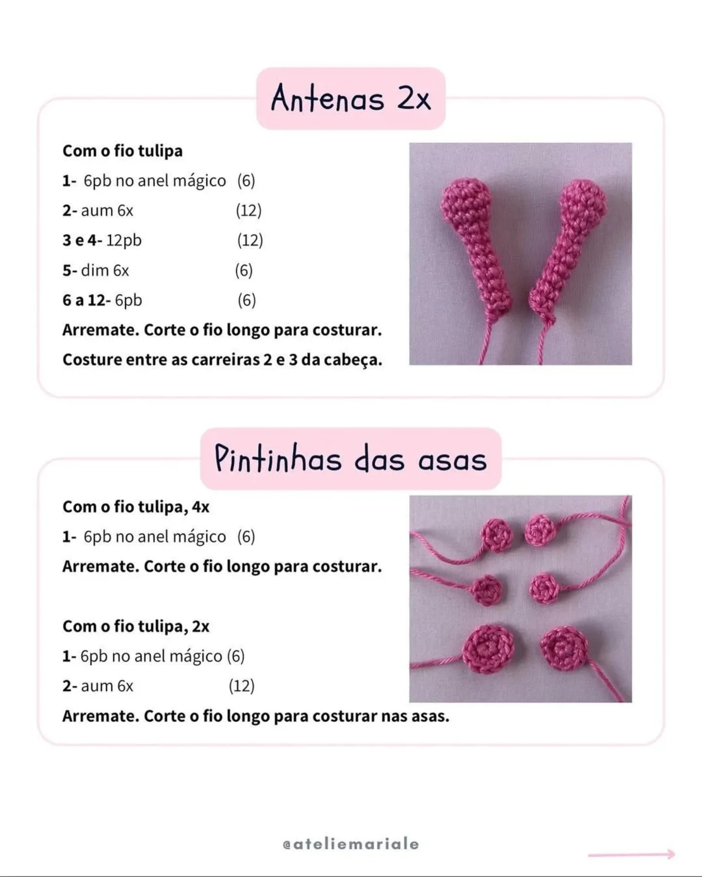Grátis: Padrão Amigurumi Borboleta Slim
