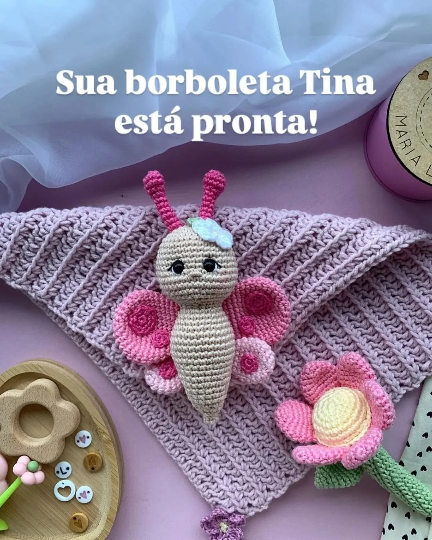 Grátis: Padrão Amigurumi Borboleta Slim
