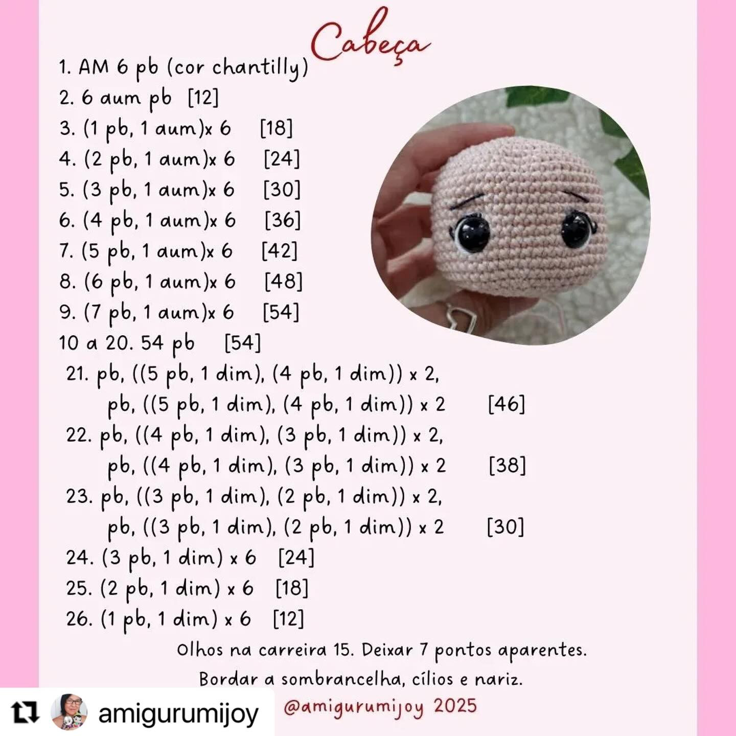 Grátis: Padrão amigurumi coelhinha fofa