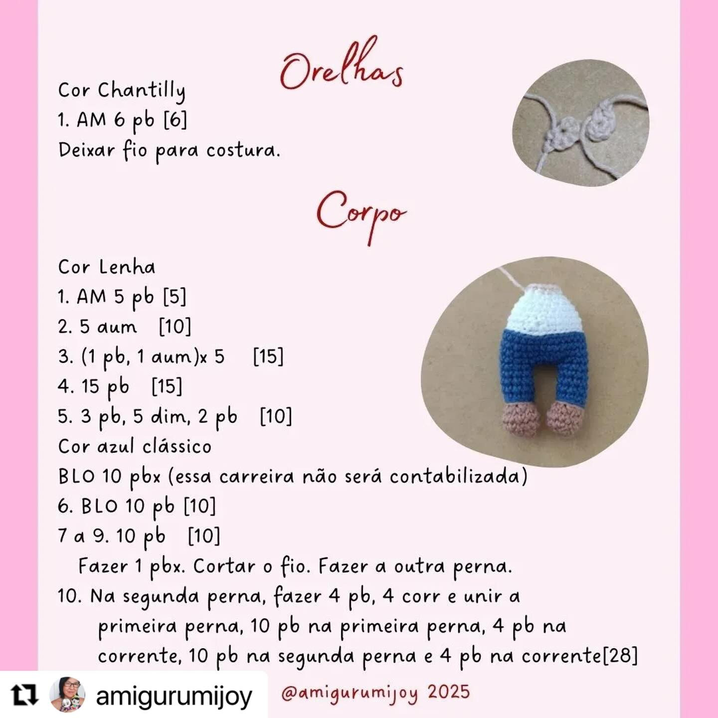 Grátis: Padrão amigurumi coelhinha fofa