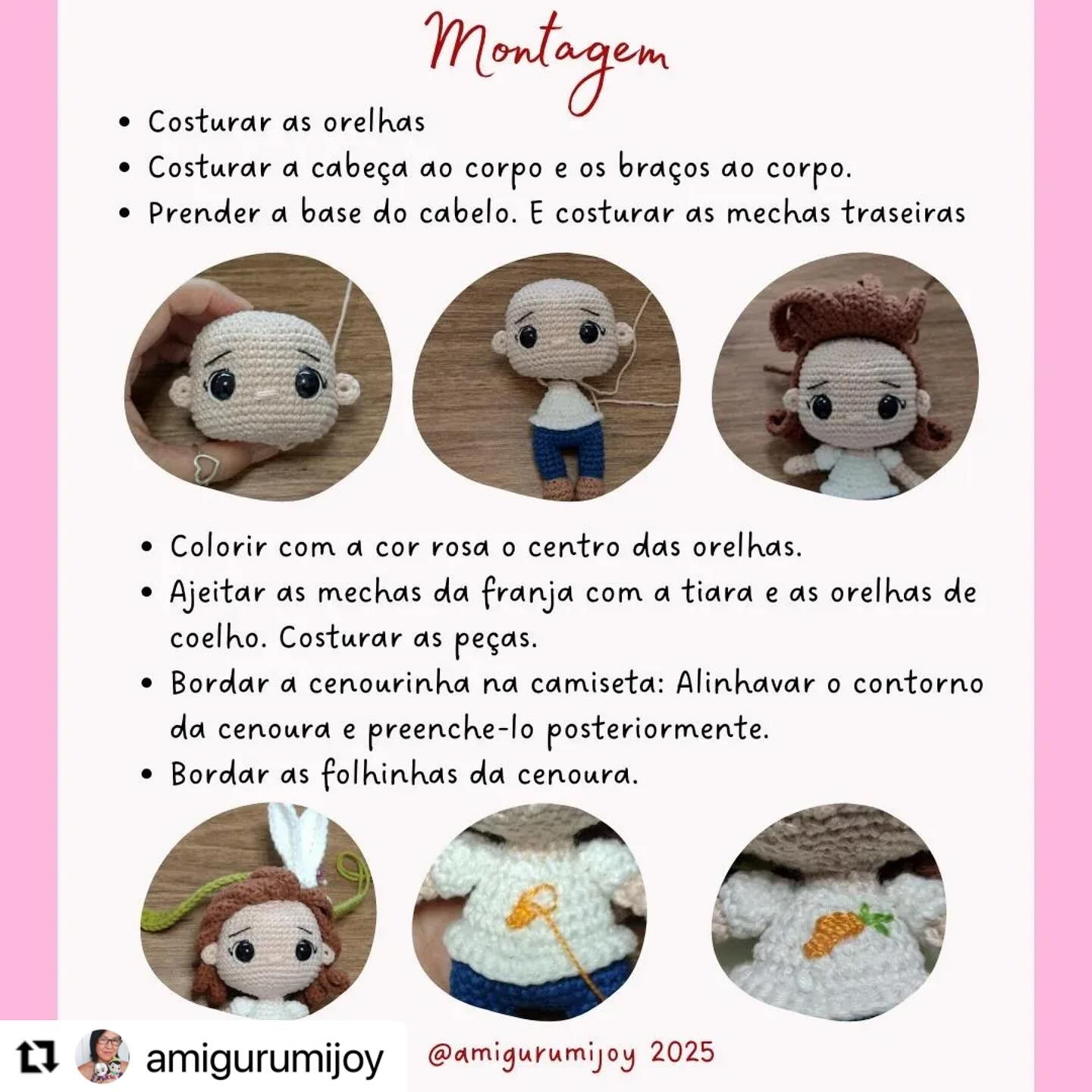 Grátis: Padrão amigurumi coelhinha fofa