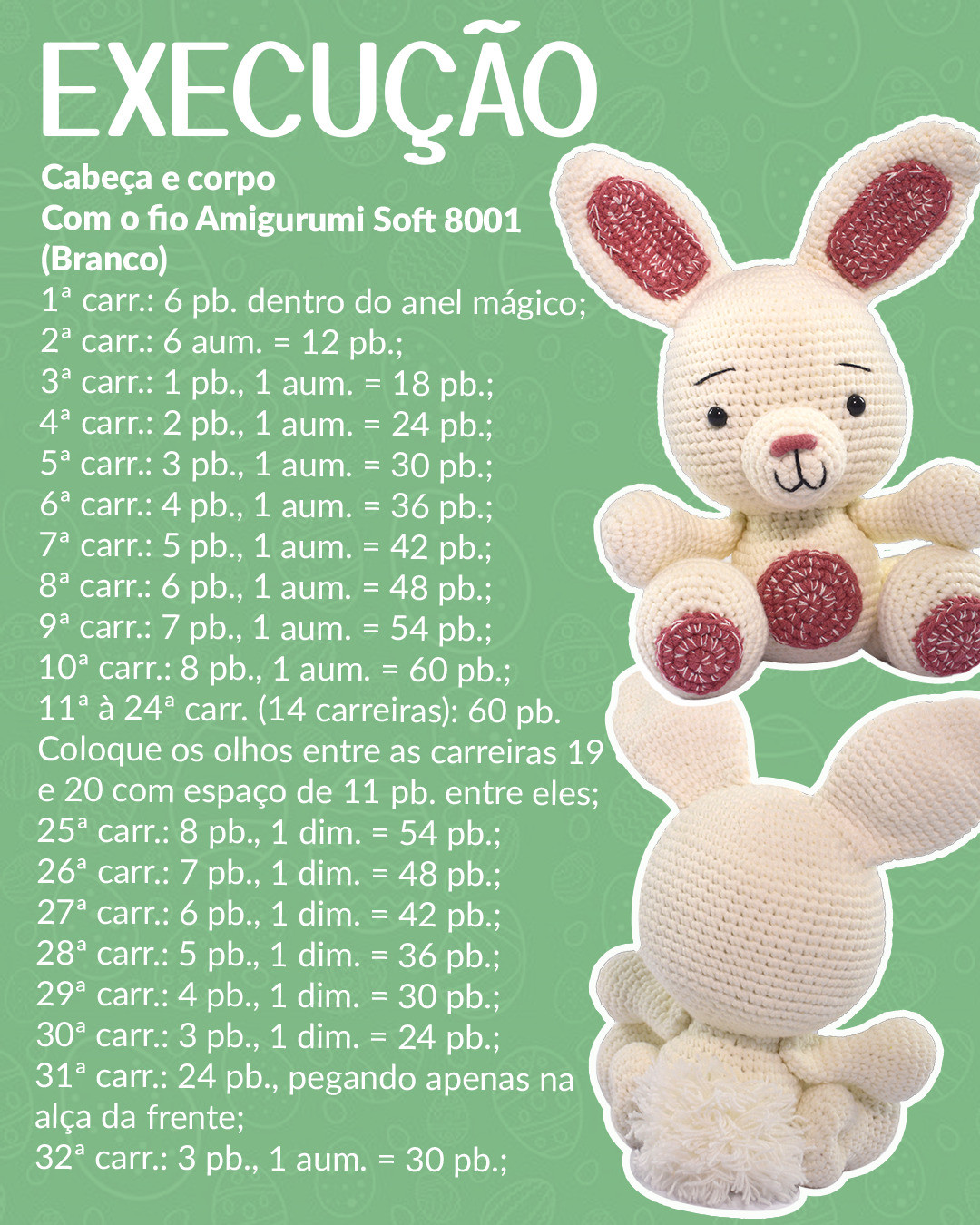 Grátis: Padrão Amigurumi Coelho João